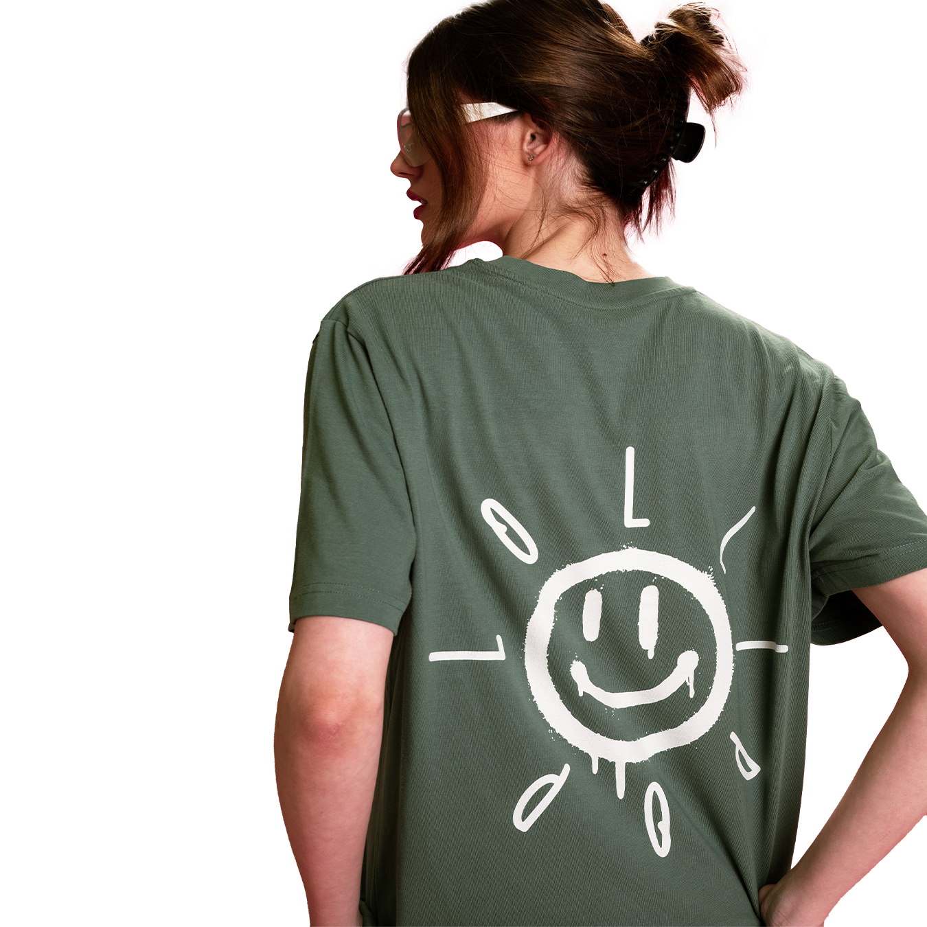 SMILE T-SHIRT - OLIVE GREEN