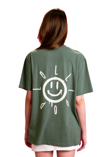 SMILE T-SHIRT - OLIVE GREEN