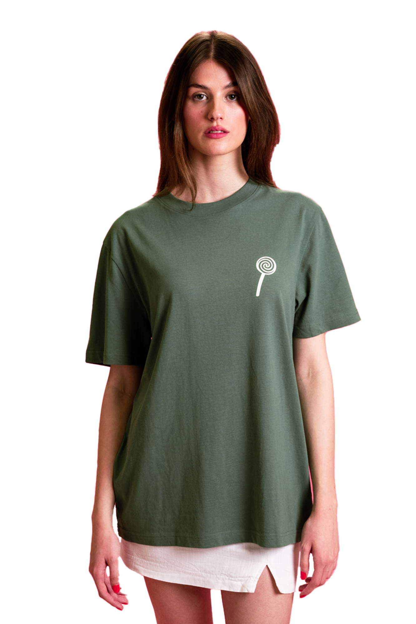 SMILE T-SHIRT - OLIVE GREEN