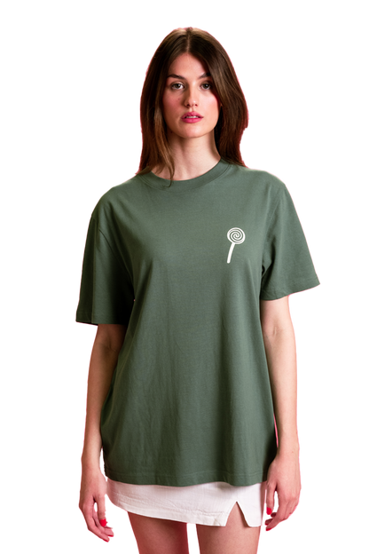 SMILE T-SHIRT - OLIVE GREEN